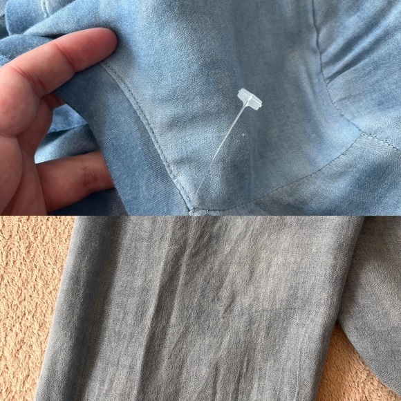 NWT California Moon Rise Blue Drape Back Blouse M - Picture 14 of 15